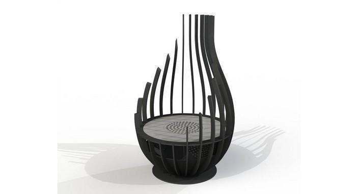 Rendu 3D du brasero La Flamme conçu par S&MA